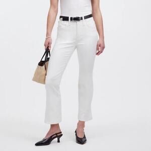 Madewell Kick Out Crop Pure White Jeans Size 33